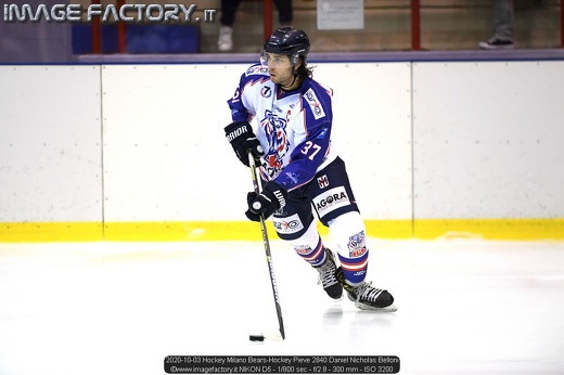2020-10-03 Hockey Milano Bears-Hockey Pieve 2840 Daniel Nicholas Belloni